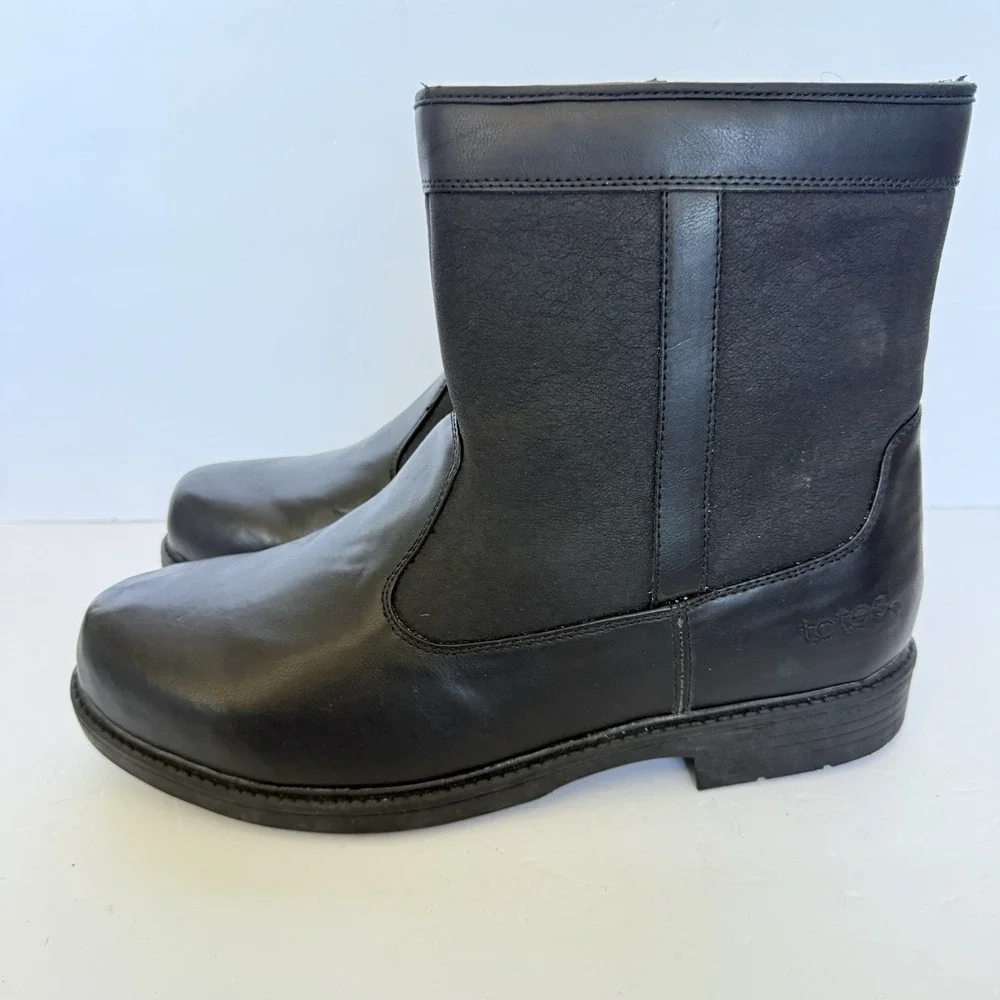Totes Dave Men's 13M Black Waterproof Thermolite Faux Fur Winter Snow Boots